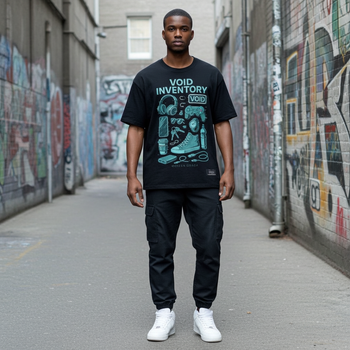 Asher Voidline glitchwear streetwear collection - Multiversity teal void mode apparel
