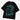 Angled product view of black Multiversity Void Inventory Tee showing oversized fit and front artwork