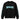 Front view of Dripwalker Sweatshirt in black with bold cyan DRIPWALKER logo and sleeve motifs