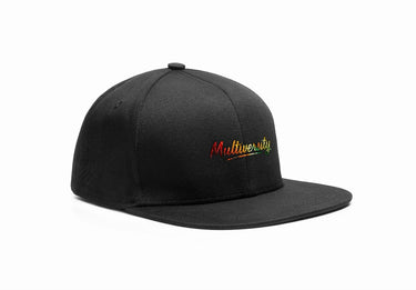 Black cap with 'Multiversality' text on a white background